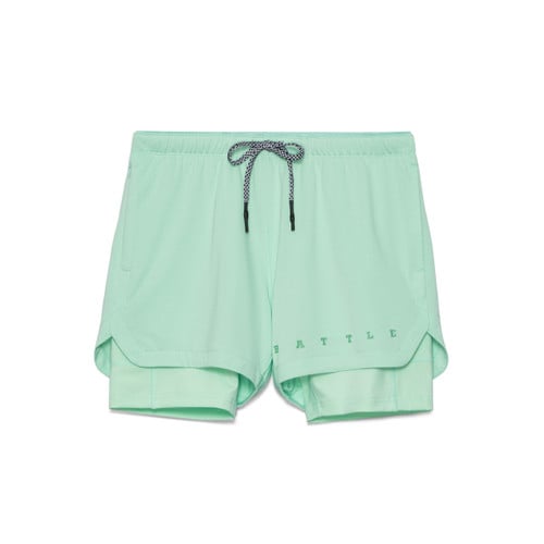 green shorts with compression