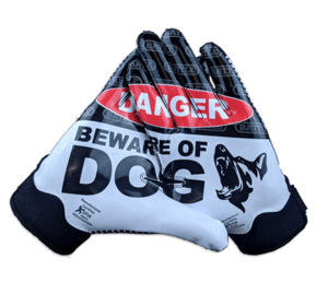 Battle Sports Beware of Dog Receiver Gloves