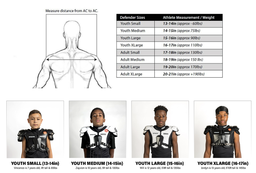 Sizing shoulder pads